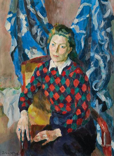 PORTRET MALARKI LUTKI PINK, LATA 40. XX W.