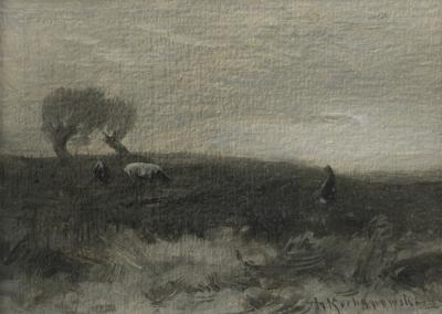 KRAJOBRAZ O ZMIERZCHU, OK. 1930