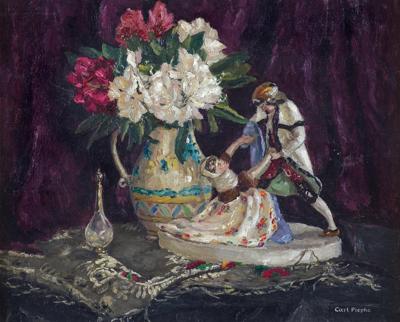 PORCELANOWA FIGURKA I RODODENDRON