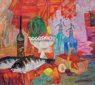 MARTWA NATURA Z RYBAMI, LATA 90. XX W.
