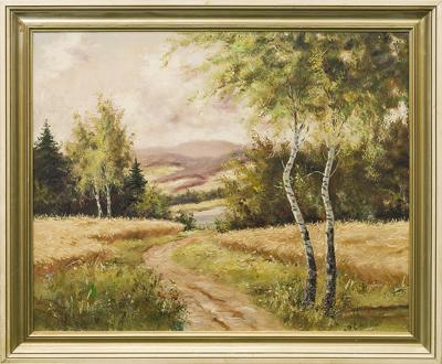 PEJZAŻ LETNI Z BRZOZAMI, 1948