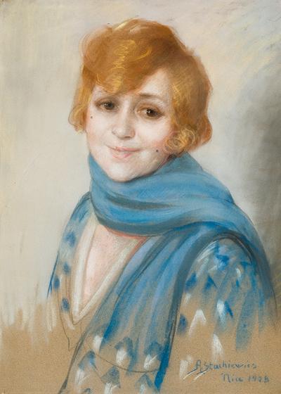 BLONDYNKA W BŁĘKITNYM SZALU, 1923