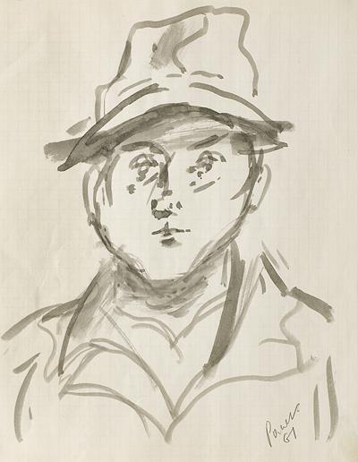AUTOPORTRET W KAPELUSZU, 1961
