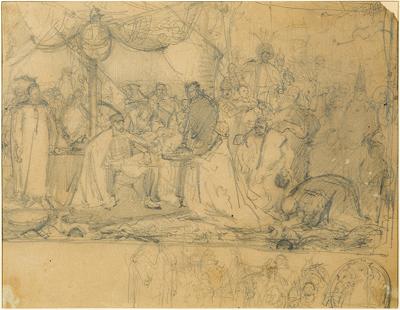 BATORY POD PSKOWEM, SZKIC DO OBRAZU, 1870