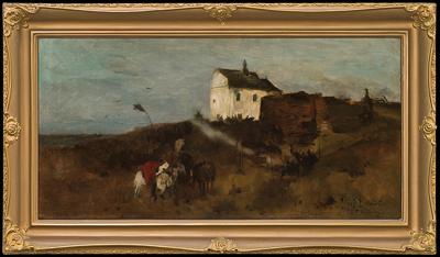 OBOZOWISKO KOZAKÓW. WIECZÓR, OK. 1870