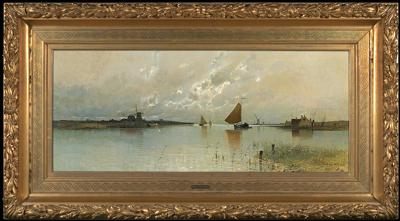 PORANEK NAD KANAŁEM IJMUIDEN W HOLANDII