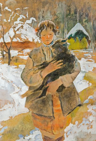 DZIEWCZYNA Z BARANKIEM. CZARNE JAGNIĘ, 1940