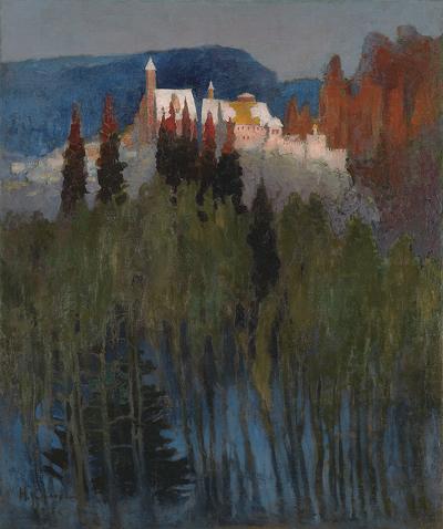 BAŚNIOWY PEJZAŻ Z ZAMKIEM, 1918