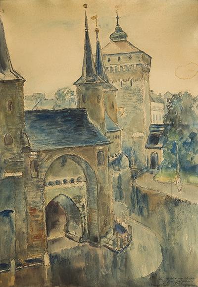 BARBAKAN I BRAMA FLORIAŃSKA W KRAKOWIE, 1938