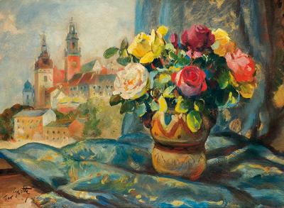 RÓŻE W OKNIE Z WIDOKIEM NA WAWEL