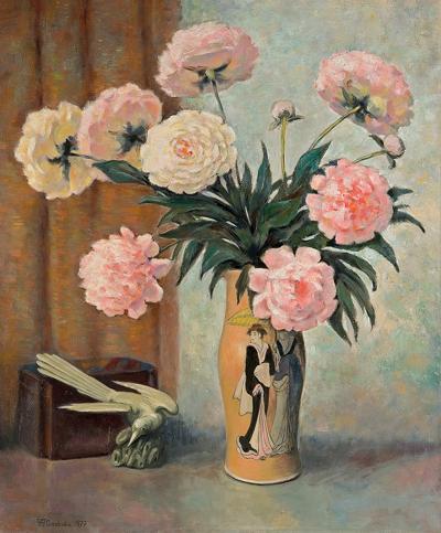 PIWONIE W JAPOŃSKIM WAZONIE, 1977