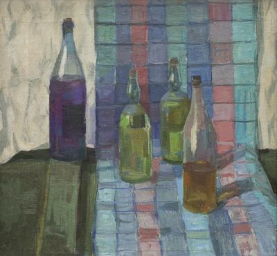 MARTWA NATURA Z BUTELKAMI, 1954
