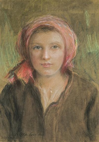 DZIEWCZYNA W CZERWONEJ CHUSTCE, OK. 1930