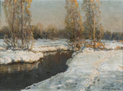 RZEKA WŚRÓD ŚNIEGÓW, OK. 1940