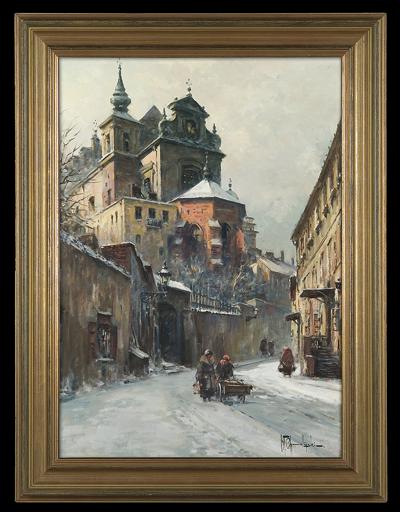 WARSZAWA. ULICZKA OPODAL KOŚCIOŁA śW. ANNY