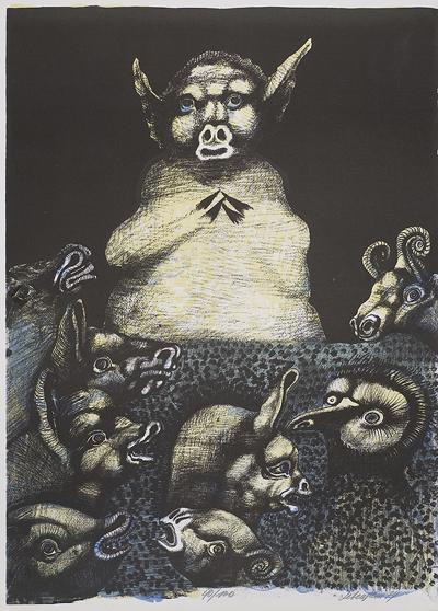 ILUSTRACJA DO FOLWARKU ZWIERZęCEGO ORWELLA, 1974