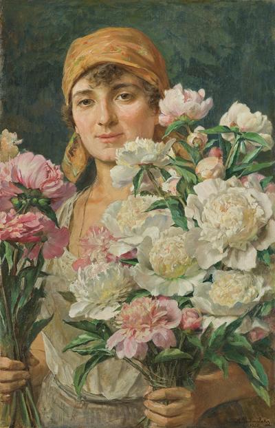 ROZKWITŁE PEONIE, 1920