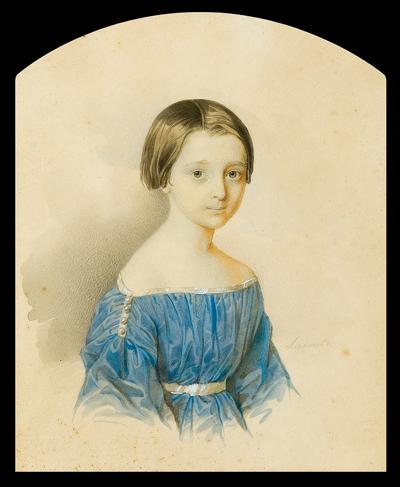 PORTRET W NIEBIESKIEJ SUKIENCE, OK. 1840