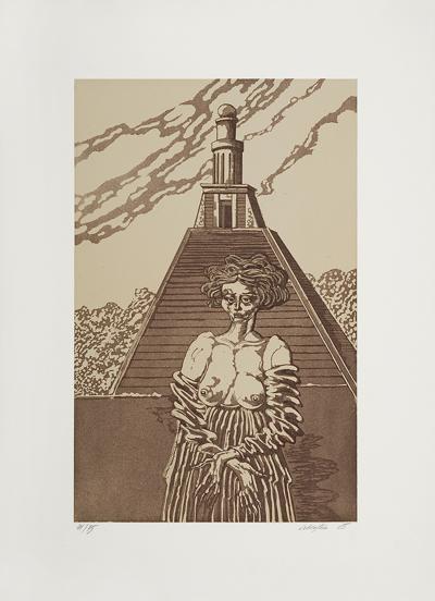 KOBIETA NA TLE WIEżY, 1985