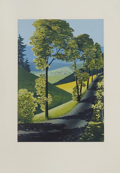 PEJZAż GóRSKI Z ALEJą DRZEW, 1966