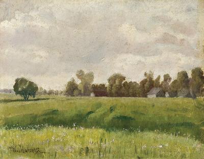 PEJZAŻ Z WIOSKĄ W ODDALI, 1897