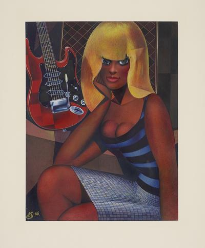 BLONDYNKA Z GITARą ELEKTRYCZNą, 1966