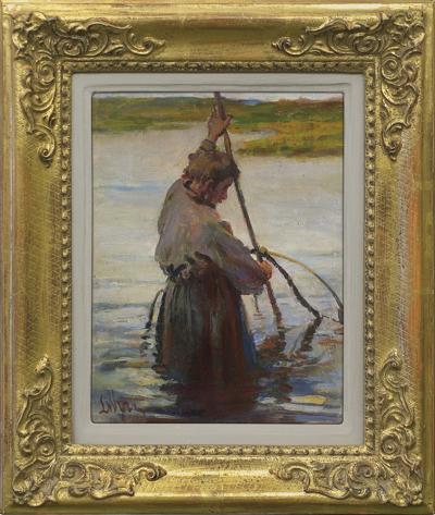 RYBAK Z SIECIĄ, OK. 1890