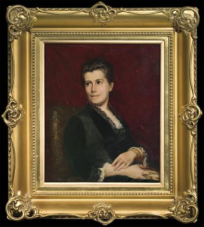 PORTRET DAMY Z BRANSOLETĄ I KSIĄŻKĄ, 1890