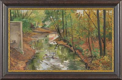 STRUMIEŃ W JESIENNYM PARKU, LATA 1900-1915