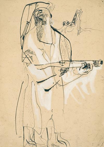 ŻYD Z INSTRUMENTEM (ILUSTRACJA), 1960