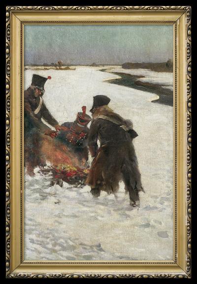 ŻOŁNIERZE NAPOLEOŃSCY PRZY OGNISKU, 1896