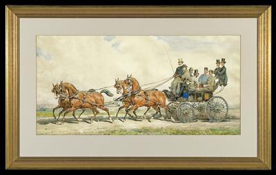 JAZDA POWOZEM W CZTEROKONNYM ZAPRZĘGU, 1878