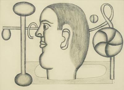SZKIC GŁOWY (Z KAJZERKĄ), 1928