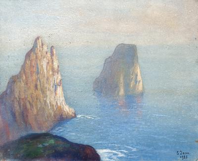U BRZEGÓW CAPRI. SKAŁY FARAGLIONI, 1925