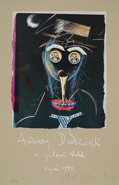 PLAKAT ANDRZEJ DUDZIńSKI W GALERII WAHL, 1990