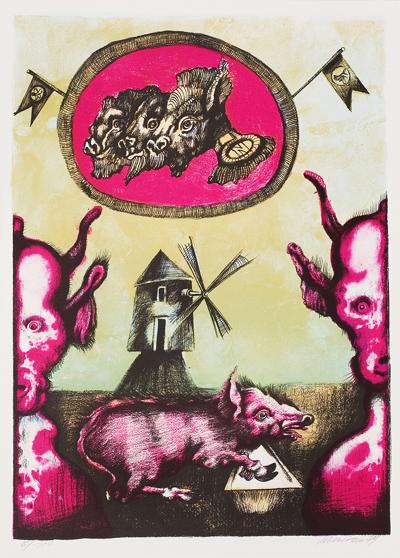 ILUSTRACJA DO FOLWARKU ZWIERZęCEGO ORWELLA, 1974