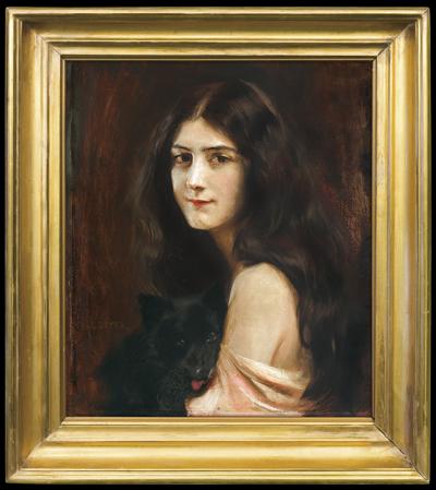 PORTRET MŁODEJ KOBIETY Z PIESKIEM