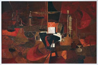 KOMPOZYCJA CZERWONA - SYMBOLE CHEMII, 1972