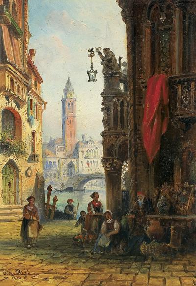 ULICZNI SPRZEDAWCY W WENECJI, 1881