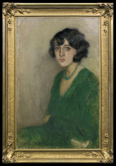 PORTRET PANI W ZIELONEJ SUKNI, 1929
