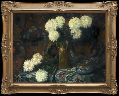 MARTWA NATURA Z CHRYZANTEMAMI