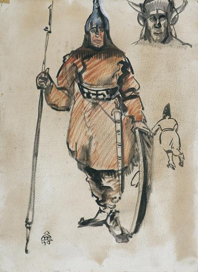 SZKIC DO OBRAZU PIASTUNY, 1915