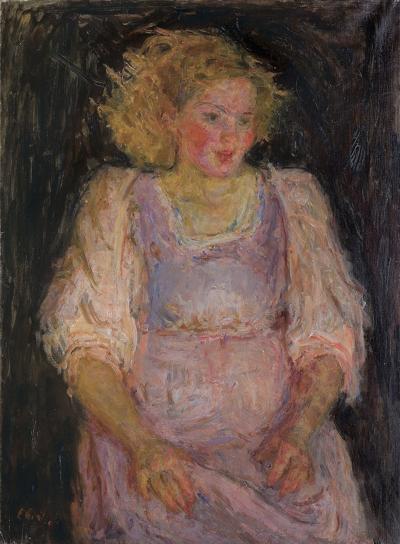 DZIEWCZYNA W RÓŻOWEJ SUKNI, LATA 30. XX W.