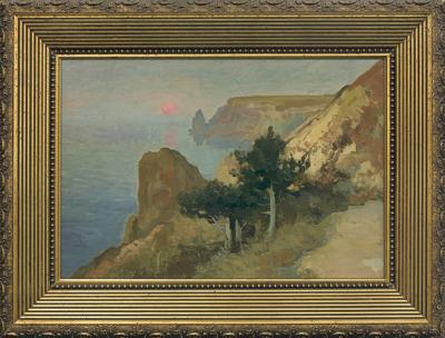 PEJZAŻ NADMORSKI Z KRYMU, LATA 1900-1910