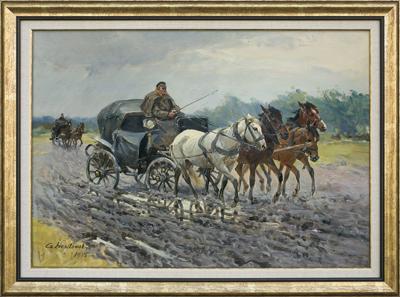 POWÓZ Z CZWÓRKĄ KONI, 1925