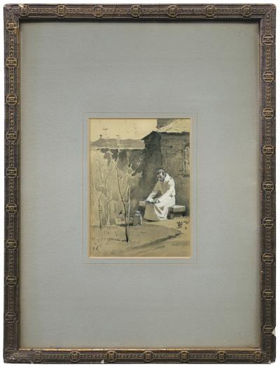 MNICH. ZAKONNIK W OGRODZIE, PRZED 1921