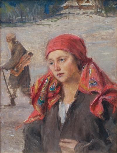 DZIEWCZYNA I LIRNIK, OK. 1900