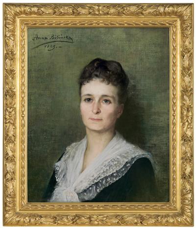 PORTRET PANI W SUKNI Z KORONKOWYM KOŁNIERZEM, 188