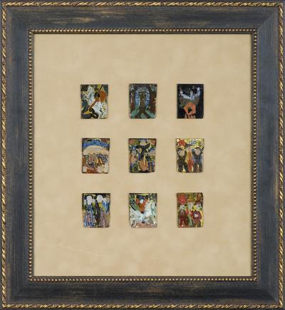 9 MINIATUR MALOWANYCH NA SZKLE