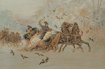 KMICIC Z OLEŃKĄ NA KULIGU, OK. 1885-1887
